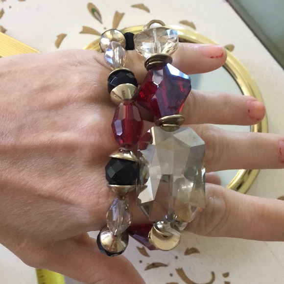 Gorgeous glass Beaded duo NWOT - Picture 6 of 6